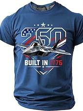 זול 250 חולצות פטריוטיות-4 ביולי 2026, ה-250 בגדי ריקוד גברים כוכב 1776 חולצה קצרה שרוולים קצרים חולצה קצרה הדפסת תלת מימד צווארון עגול קצר חולצה פטריוטי יומי פֶסטִיבָל פול שחור תלתן קיץ אביב ביגוד S M L XL XXL XXXL