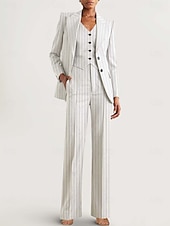 cheap Women's Suits-Women's 3 Pieces Suits Formal Wedding Guest Formal Evening Elegant Simple Long Sleeve Ankle Length Peak Lapel Single Breasted