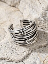 voordelige Heren sieraden-Herenring in bohemian vintage stijl, open koperen ring, verstelbaar, handgemaakt, perfect voor een strandvakantie. &amp;casual accessoire voor dagelijks gebruik