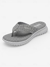 economico Sandali Comodi-Infradito da donna blu glitterate con supporto plantare, comode e leggere, con suola flessibile antiscivolo, ideali per l'uso quotidiano e per le gite in spiaggia. &amp;comfort per tutto il giorno
