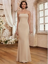 abordables Longueur du plancher-Deux Pièces Longueur au sol Robe de Soirée Robe de Cocktail Robe d'invité de mariage Robe de Mère de Mariée  Manche Courte Demi Manches Col ras du cou Col Rond Élégant Formel robe demoiselle d