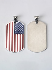 billige Tilbehør-Herrekjede med USA-flagg i rustfritt stål - patriotisk militæranheng i flere farger til amerikansk 250-årsjubileum, uavhengighetsdagen og utendørssport &amp;veteran gift