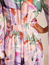 cheap Casual Dress-Spring Blooms Flowy Chiffon  Maxi Dress