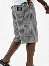  Herr Shorts Sommarshorts Beach Shorts Casual shorts Manchester Shorts Ficka Elastisk midja Slät Komfort Andningsfunktion Knelängd Dagligen Utomhus Strand Semester Mode Kaki Svart Oelastisk