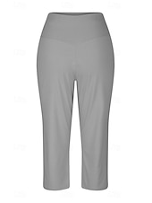 cheap Straight-Leg Pants-Women's Wide Leg Chinos Vacation Classic Style Basic Capris High Waist Plain Pocket Comfy Comfort Soft Stretchy Casual Gym Yoga Apricot Black White Army Green Spring Regular Fit
