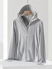 cheap Casual Jackets-Women's Casual Jacket Sun Protection Quick Dry Adjustable Casual Solid Color Casual Regular Hooded Regular Fit Long Sleeve Outerwear White Sky Blue Purple Summer Spring