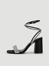 abordables Heeled Sandals-Women's Royal Blue Strappy High Heel Sandals - Elegant Cocktail Party Shoes