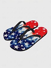 Tongs patriotiques pour femmes aux couleurs du drapeau américain – sandales de plage légères pour la fête nationale américaine. &voyage d'été