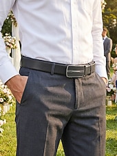 cheap Men's Belts-Men's Genuine Leather Ratchet Belt, Adjustable Dress Belt with Multiple Automatic Buckle Styles for Wedding Parties, Travel Vacation and Daily Casual Wear