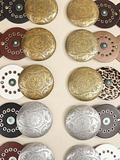 preiswerte Damengürtel-Boho-Gürtel mit runden Conchos für Damen, Western-Taillengürtel aus Kunstleder mit türkisfarbenen Nieten, Vintage-Gürtel mit Concho-Verzierung für Kleider, Festivals, Urlaub, Cowgirl-Look und lässige