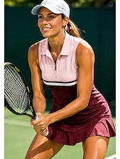 cheap Women's Shirt-Women's Geometric Tops Sport Shirt Golf Polo Shirt Tennis Shirt Sleeveless Zipper Floral UPF50+ UV Resistant High Elasticity Moisture Wicking Breathable Volleyball Tennis Golf Turndown Polo Collar
