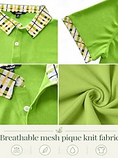 economico Polo Classico da Uomo-Polo da golf da uomo - polo a maniche corte in piqué color block - giallo blu navy verde