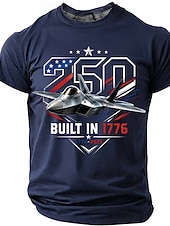 זול 250 חולצות פטריוטיות-4 ביולי 2026, ה-250 בגדי ריקוד גברים כוכב 1776 חולצה קצרה שרוולים קצרים חולצה קצרה הדפסת תלת מימד צווארון עגול קצר חולצה פטריוטי יומי פֶסטִיבָל פול שחור תלתן קיץ אביב ביגוד S M L XL XXL XXXL