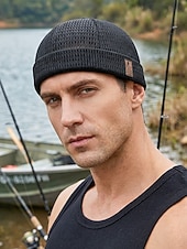 cheap Vacation Accessories-Men's Breathable Mesh Docker Beanie Cap – Lightweight Adjustable Summer Hat for Outdoor, Streetwear and Daily Casual Style
