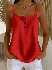  Per donna Canotta Elegante Bohemien Vintage Senza Maniche Spalline Top Regolari Casuale Quotidiano Uscire Blu Rosa Rosso Rosso rosa Estate Primavera