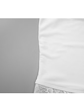  Mulheres Malha Íntima Tops de renda Renda Côr Sólida Férias Diário Sensual Sem Manga Sem Mangas Com Alças Tops curtos Casual Diário Preto Branco Verão Primavera