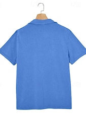 abordables Polo classique pour homme-Homme Polo Chemise 100% coton délavée à l'acide Occasionnel Fête Revers Manche Courte Mode Basique Uni Vintage Affligé Été Printemps Toutes saisons Coupe régulière Marron foncé Noir Vert Claire Rose