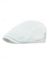 preiswerte Herrenhüte-Herren-Baskenmütze aus Polyester-Mesh, atmungsaktive, verstellbare Schirmmütze in verschiedenen Farben für Outdoor-Aktivitäten wie Angeln, Reisen, Urlaub und den Alltag.