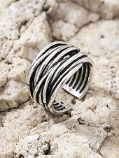voordelige Heren sieraden-Herenring in bohemian vintage stijl, open koperen ring, verstelbaar, handgemaakt, perfect voor een strandvakantie. &amp;casual accessoire voor dagelijks gebruik