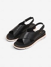 preiswerte Komfortsandalen-Bequeme, verstellbare Slingback-Sandalen für Damen mit gekreuzten Riemen und Fußgewölbeunterstützung sowie rutschfester Sohle für den Alltag und auf Reisen.