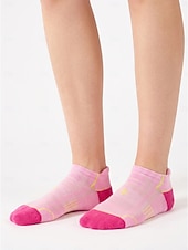 baratos Meias femininas-Meias femininas de cano curto, 6 pares, acolchoadas em algodão, para corrida, respiráveis e ideais para uso diário, academia, caminhada e fitness.