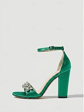 economico Invitato al matrimonio-Sandali da donna azzurri con tacco alto - eleganti scarpe da invitata a matrimoni con decorazioni di strass per cerimonie in città