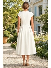  Linea ad A Lunghezza Tè Abito Derby Abiti da Cocktail Elegante Manica Corta Girocollo Formale Derby del Kentucky Raso con Stampa floreale