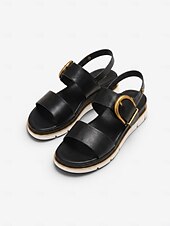economico Sandali Comodi-Sandali comodi da donna neri con supporto per l'arco plantare - sandali leggeri con cinturino e fibbia, comodi per tutto il giorno, con suola antiscivolo, ideali per camminare e viaggiare.