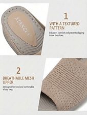 preiswerte Komfortsandalen-Damen-Sandalen mit Mandelfußgewölbestütze – offene Zehenpartie, weite Passform, Strickpantoffeln zum Hineinschlüpfen mit bequemer, gepolsterter Sohle, leichte Laufschuhe für geschwollene Füße,