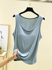  Women's Cold Shoulder Tops Texture Solid Color Casual Sleeveless Regular Tops Casual Light Blue Iron Gray Peacock Green Black Lotus Root Pink Summer Spring
