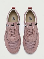 Χαμηλού Κόστους Γυναικεία Sneakers-Γυναικεία ροζ mesh casual παπούτσια - slip-on sneakers, άνετα, αναπνεύσιμα υποδήματα για καθημερινή χρήση, περπάτημα, πεζοπορία &amp;ταξίδι