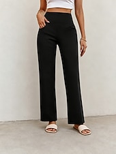 abordables Leggings lisos-Mujer Pantalones de yoga Refrescante Secado rápido Polainas Activo Moda Longitud total Alta cintura Casual Diario Hogar Negro Azul Oscuro Albaricoque Beige Verano Primavera Otoño