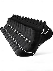 baratos Meias femininas-Meias femininas de cano curto, 6 pares, acolchoadas em algodão, para corrida, respiráveis e ideais para uso diário, academia, caminhada e fitness.