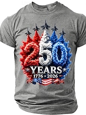 cheap Patriotic 250 T-shirts-Men's 250th Anniversary Patriotic American Flag 1776 2026 Graphic T Shirt Short Sleeve Crew Neck Summer Street Top