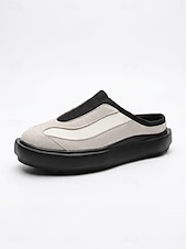 cheap Men-Men's Black &amp; White Mule Sneakers - Slip-On Backless Comfort Walking Shoes - Casual Island &amp; Cruise Footwear for Travel, Deck Strolls and Summer Leisure