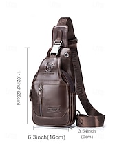 ieftine Genți de Băieți-geantă sling bărbătească din piele naturală - geantă vintage crossbody cu compartimente multiple &amp;capacitate mare, curea reglabilă pentru naveta de afaceri, călătorii &amp;casual de zi cu zi, culori