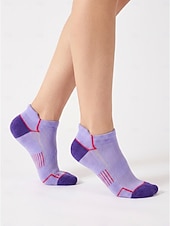 baratos Meias femininas-Meias femininas de cano curto, 6 pares, acolchoadas em algodão, para corrida, respiráveis e ideais para uso diário, academia, caminhada e fitness.