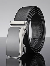 cheap Men's Belts-Men's Genuine Leather Ratchet Belt, Adjustable Dress Belt with Multiple Automatic Buckle Styles for Wedding Parties, Travel Vacation and Daily Casual Wear