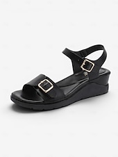 preiswerte Komfortsandalen-Braune, bequeme Keilsandalen für Damen mit Fußgewölbeunterstützung – leichte Sandalen mit verstellbarem Riemen für ganztägigen Tragekomfort und rutschfester Sohle, ideal zum Spazierengehen und Reisen.