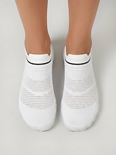 cheap Women-Women's White Breathable Knit Barefoot Water Shoes – Lightweight Quick Dry Slip On Aqua Sneakers with Non-Slip Flexible Sole for Beach, Swimming, Surfing, Yoga &amp; Travel