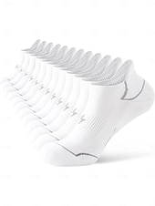 baratos Meias femininas-Meias femininas de cano curto, 6 pares, acolchoadas em algodão, para corrida, respiráveis e ideais para uso diário, academia, caminhada e fitness.