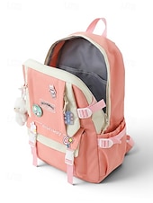 baratos Barn og tenåring ryggsekker-Student's pastel-colored student backpack set, large-capacity polyester backpack, with tote bag and pencil case, large capacity with multiple pockets, available in various colors, cute and adorable ba