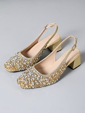 halpa Slingback-kengät-naisten kultaiset satiinikorkosandaalit - tyylikkäät perhosleikkauksella koristellut pukukengät strassikivillä &amp;nilkkahihna cocktail-juhliin, iltatanssiaisiin &amp;häävieras