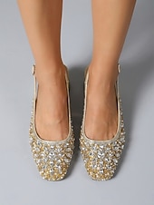 halpa Slingback-kengät-naisten kultaiset satiinikorkosandaalit - tyylikkäät perhosleikkauksella koristellut pukukengät strassikivillä &amp;nilkkahihna cocktail-juhliin, iltatanssiaisiin &amp;häävieras