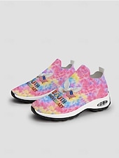  Women's Colorful Patriotic Tie Dye Slip-On Sneakers – Lightweight USA Flag Walking Shoes for Independence Day, Parade & Summer Festivals
