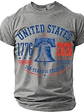 abordables Camisetas Patrióticas 250-250 aniversario, 4 de julio, '250 años de libertad', campana de la libertad, Estados Unidos, 1776-2026, camiseta patriótica vintage para hombre, cuello redondo, manga corta, regalo del Día de la