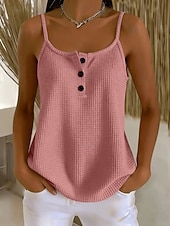 Per donna Canotta Elegante Bohemien Vintage Senza Maniche Spalline Top Regolari Casuale Quotidiano Uscire Blu Rosa Rosso Rosso rosa Estate Primavera