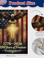 olcso 250. évforduló-250. évfordulós amerikai kerti zászló, kétoldalas hazafias saskeresztes zászló 1776-2026, keresztény kültéri udvari dekoráció (30x45 cm)
