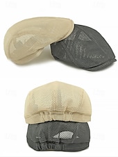 preiswerte Herrenhüte-Herren-Baskenmütze aus Polyester-Mesh, atmungsaktive, verstellbare Schirmmütze in verschiedenen Farben für Outdoor-Aktivitäten wie Angeln, Reisen, Urlaub und den Alltag.