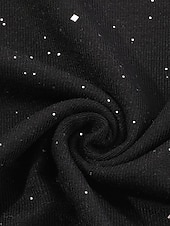 billiga Enkel t-shirt-Dam T-shirt T-tröja Strass Ensfärgat Mode Stylish Klassisk Kortärmad Fyrkantig hals Vanliga toppar Ledigt Dagligen Utekväll Svart Vit Brun Grå Sommar Vår